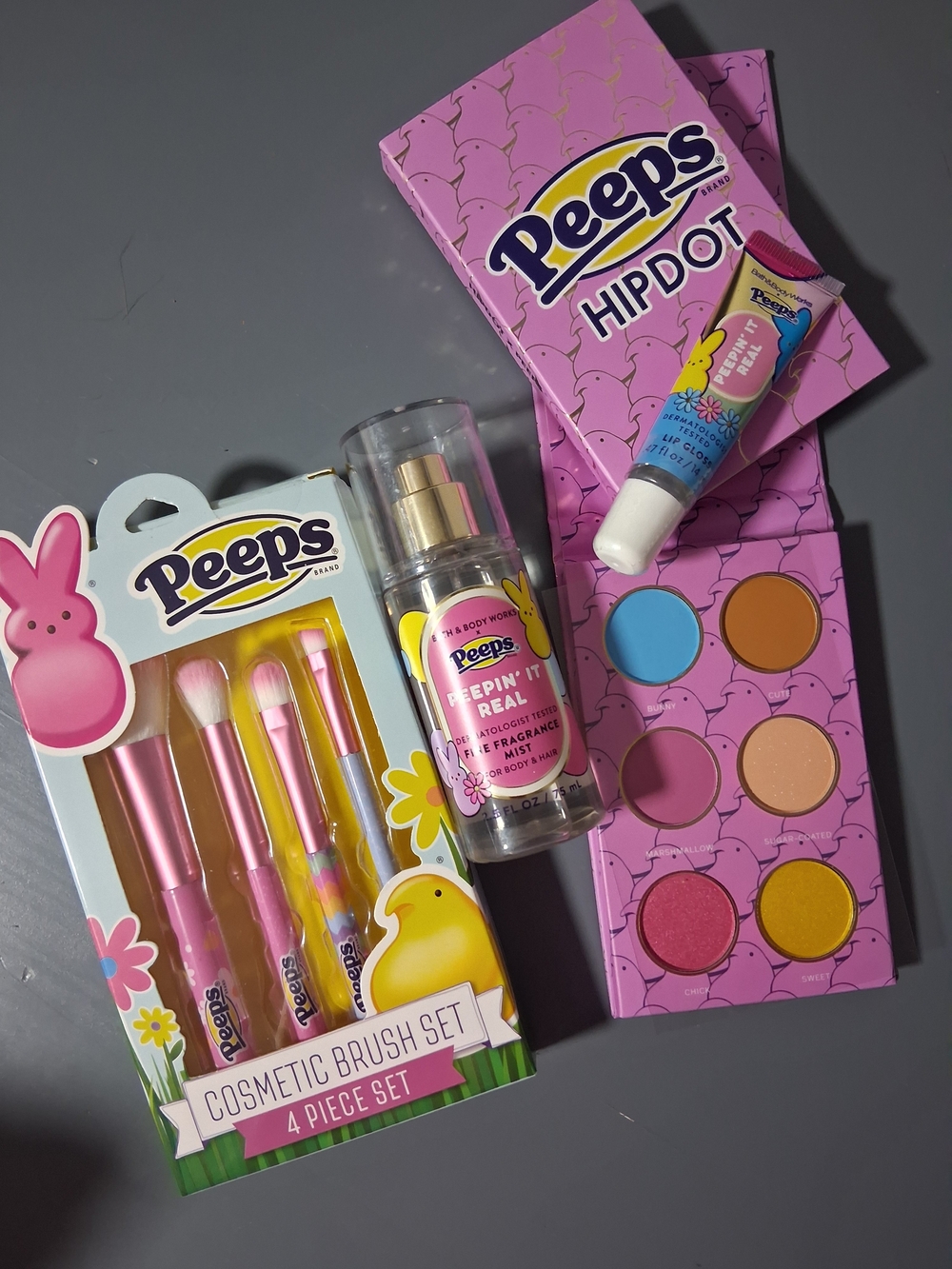 Bath & Body Works Spray & Gloss, Peeps Eyeshadow Palette & Brush Set
